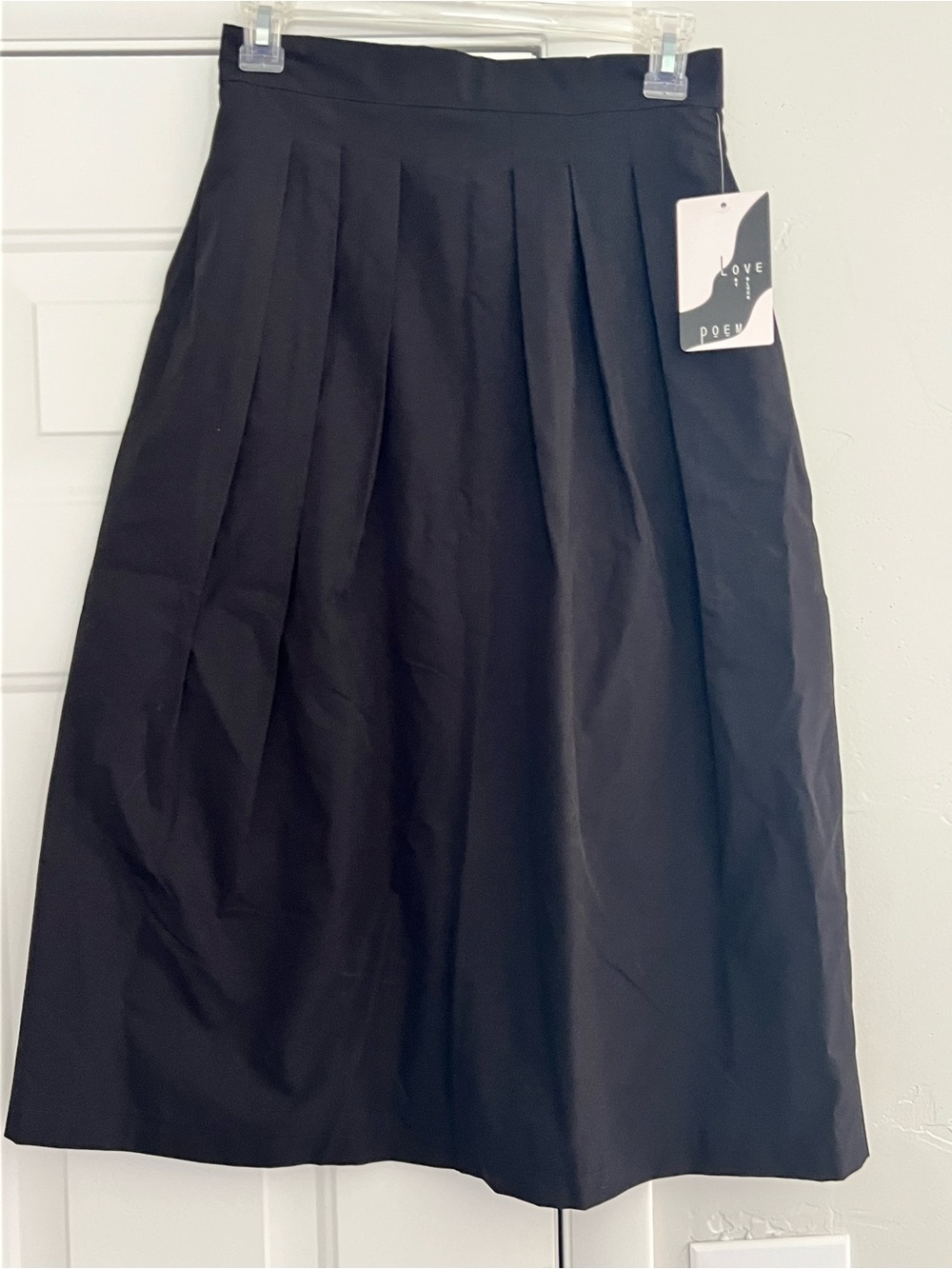 Love Poem Black Pleated Maxi Skirt